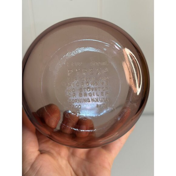 VTG Pyrex Corningware A-31 Glass Mixing Bowl 500 ML Cranberry 2.25"x4.75" - Picture 3 of 7